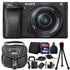 Sony Alpha a6300 4K HD Wi-Fi Digital Camera and 16-50mm Lens Kit Black