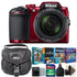 Nikon Coolpix B500 16MP 40x Optical Zoom Digital Camera Red with Photo Editing Software Collection Accessory Kit