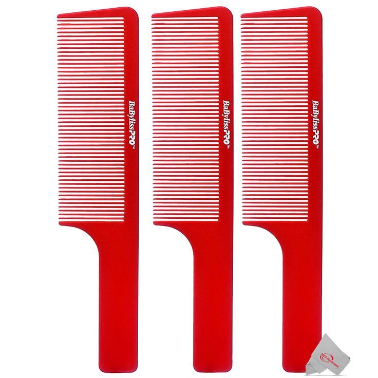 Three Pieces BaBylissPRO Barberology 9 Inch Clipper Comb Red