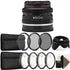 Vivitar 50mm f/2.0 Lens for Sony E Mount Mirrorless Digital Camera  + 58mm UV CPL ND Kit + Macro Kit + Tulip Lens Hood + 3pc Cleaning Kit