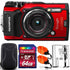 Olympus Stylus Tough TG-5 Waterproof Digital Camera Red With 64GB PRO Kit