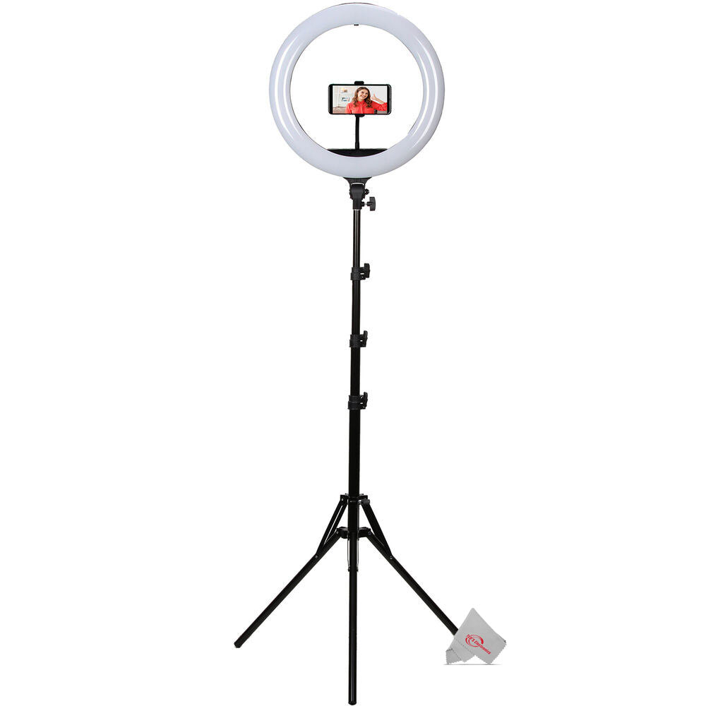 Vivitar 18" Professional Ring Light Kit With 63" Light Stand Vlog Podcast Stream Make-Up Essentials