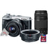 Canon EOS M6 Mark II Mirrorless Digital Camera Silver with 15-45mm with EF 75-300mm Kit