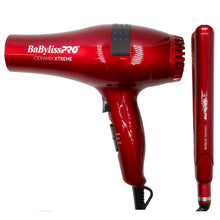 BaByliss Pro Ceramic Xtreme Dryer & 1" Straightening Iron Red #CEPP1N with Styling Set