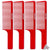 Four Pieces BaBylissPRO Barberology 9 Inch Clipper Comb Red