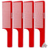 Four Pieces BaBylissPRO Barberology 9 Inch Clipper Comb Red