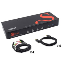 SIIG 4-Port DisplayPort 1.4 8K MST Dual Head KVM Console Switch  CE-KV0H11-S1