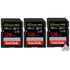 3x SanDisk Extreme Pro 128GB SDXC UHS-I/U3 V30 Class 10 Memory Card, Speed Up to 170MB/s (SDSDXXY-128G-GN4IN)