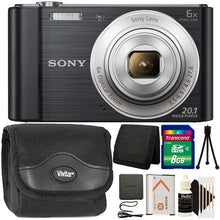 Sony CyberShot DSC-W810 20.1MP Point and Shoot with 6x Optical Zoom Black Camera with 8GB All You Need Bundle