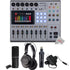 Zoom PodTrak P8 Portable Multitrack Podcast Recorder + Zoom ZDM-1 Podcast Mic Pack Accessory Bundle With Microphone, Headphones, Tripod, Windscreen & Cable