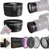 Vivitar 49mm 2X HD Multi-Coated Telephoto + Wide Angle Lens + Filter Kit + Cleaning Kit for Vivitar 49mm Thread Lens